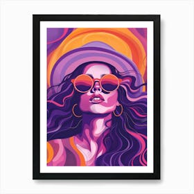 Sexy Girl In Sunglasses 2 Art Print