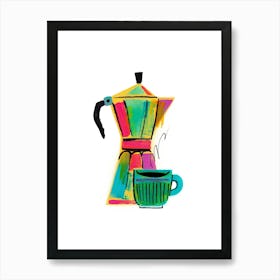 Coffee Pot & Cup Art Print