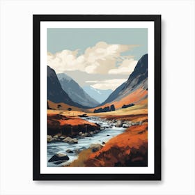 Glen Coe Scotland 4 Hiking Trail Landscape Art Print