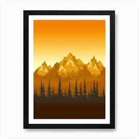 Sunset Mountain Landscape 2 Art Print