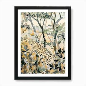Jaguars Pastels Jungle Illustration 3 Art Print