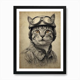 Pilot Cat 2 Art Print