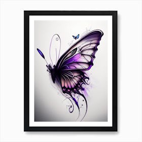 Butterfly Outline Graffiti Illustration 1 Art Print