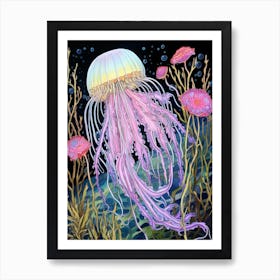Box Jellyfish Pencil Drawing 3 Art Print