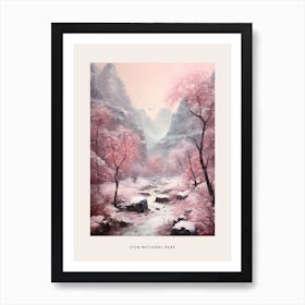 Dreamy Winter National Park Poster  Zion National Park United States 2 Art Print