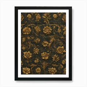 Gold Flowers 1 Art Print