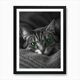 Cat With Green Eyes Art Print