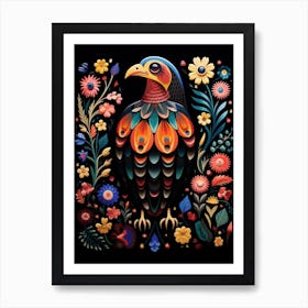 Folk Bird Illustration Falcon 6 Art Print