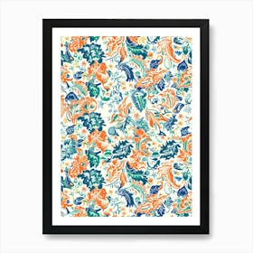 Aster Amaze London Fabrics Floral Pattern 2 Art Print