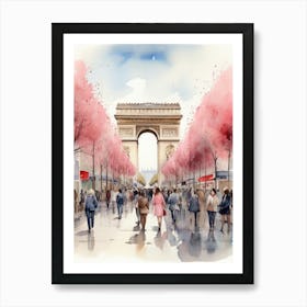 Champs-Elysées Avenue. Paris. The atmosphere and manifestations of spring. 1 Art Print