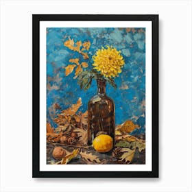 Yellow Dandelion In A Bottle Art Print