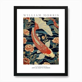 William Morris Print Koi Fish Poster Vintage Wall Art Textiles Art Vintage Poster Art Print