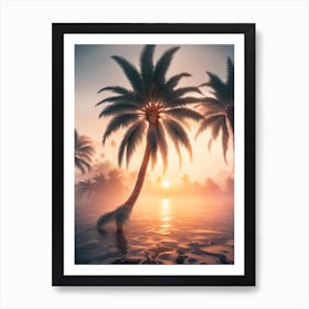 Sunset Palm Trees 1 Art Print