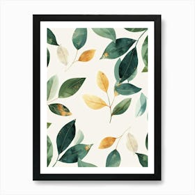 Watercolor Leaves Seamless Pattern 1 Art Print