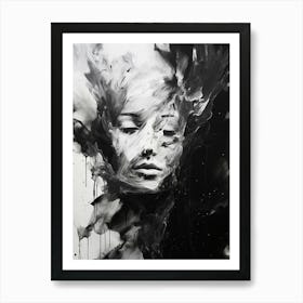 Silence Abstract Black And White 11 Art Print