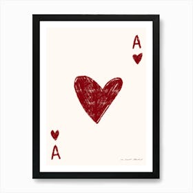 Ace of Hearts Card Print Art Print