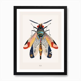 Colourful Insect Illustration Fly 5 Poster Art Print