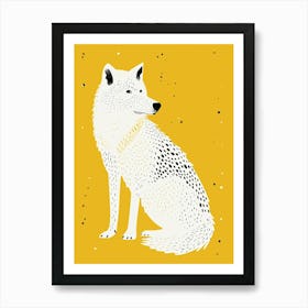 Yellow Arctic Wolf 1 Art Print