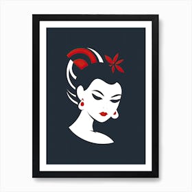 Geisha Minimalistic Vector  3 Art Print