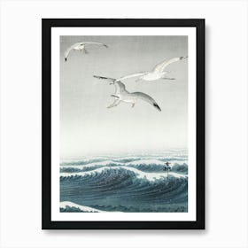 Three Seagulls (1900 1936), Ohara Koson Art Print