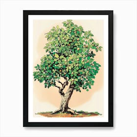 Chestnut Tree Storybook Illustration 1 Art Print