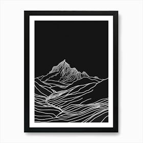 Beinn A Chlachair Line Drawing 2 Art Print