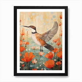 Grebe 2 Detailed Bird Painting Art Print