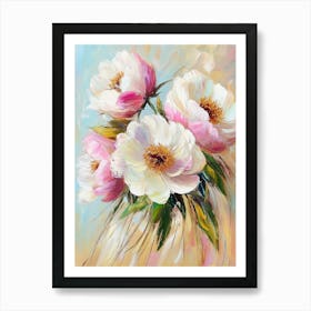 Peonies In A Vase Art Print