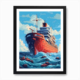 Ship In The Sea 1 Art Print