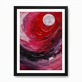 Red Moon Above Us Art Print