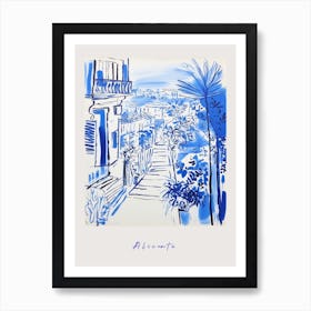 Alicante Spain Mediterranean Blue Drawing Poster Art Print