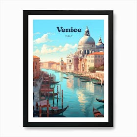 Venice Italy Summer Modern Travel Illustration Art Print