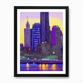 Minneapolis, City Us  Pointillism Art Print