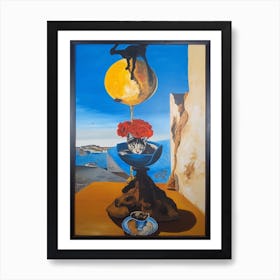 Iris With A Cat 4 Dali Surrealism Style Art Print