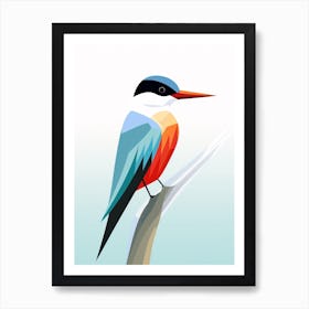 Colourful Geometric Bird Common Tern 2 Art Print