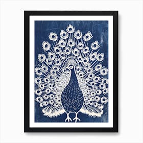 Peacock Bold Feathers Pattern Art Print