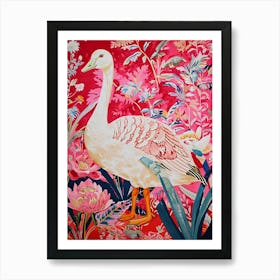 Floral Animal Painting Goose 2 Art Print