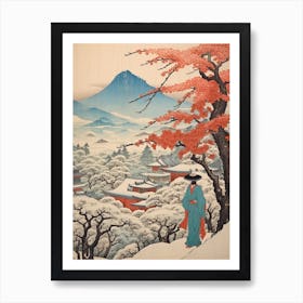 Mount Yoshino, Japan Vintage Travel Art 3 Art Print