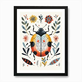 Colourful Insect Illustration Ladybug 15 Art Print