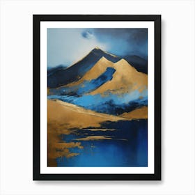 Blue And Gold Mountains Art Print