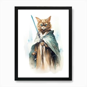 Somali Cat As A Jedi 2 Art Print