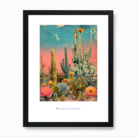 Wanderlust Cactus Poster 2 Art Print