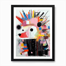 Urban Wildlife: Hedgehog in Basquiat Style Art Print