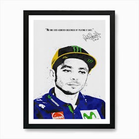 Valentino Rossi Quotes Art Print