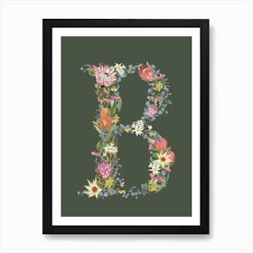 B Olive Alphabet Letter Art Print