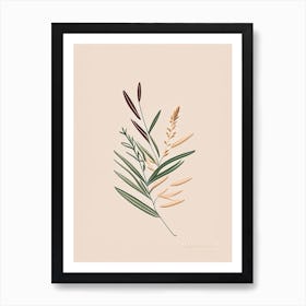 Tarragon Spices And Herbs Retro Minimal 1 Art Print