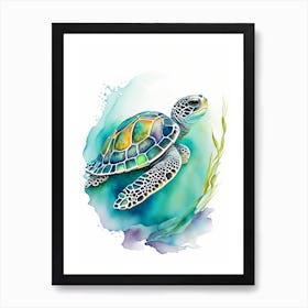 Nesting Sea Turtle, Sea Turtle Watercolour 2 Art Print