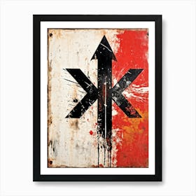 Abstract Grunge Aesthetic Featuring Dirty Black And Grimy White Lines As Symbols Of Time And Progres (6) Art Print