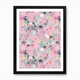 Ink Splatter Dust Pink Pastel Art Print