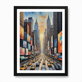 New York City in Rush Hour Art Print